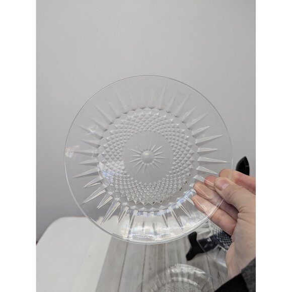 Set of 3 Cristal D'Arques-Durand Diamant Clear Crystal Salad Plates 7 3/8" - Picture 3 of 4